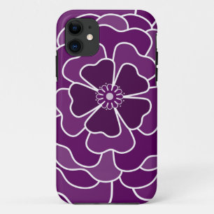 Dark purple abstract flower pattern Case-Mate iPhone case