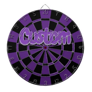 Dark Purple And Black Custom Purple Text Dart Boar Dartboard