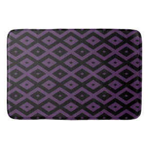 Dark purple and black diamond pattern bath mat