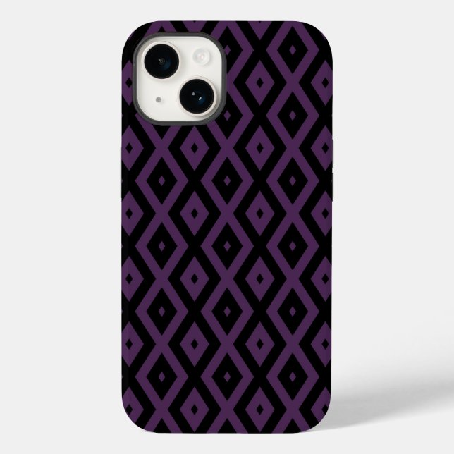 Dark purple and black diamond pattern Case-Mate iPhone case (Back)