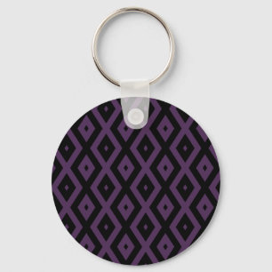 Dark purple and black diamond pattern key ring