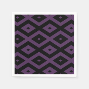 Dark purple and black diamond pattern napkin
