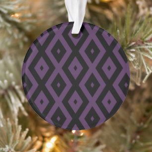 Dark purple and black diamond pattern ornament