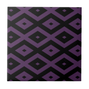 Dark purple and black diamond pattern tile