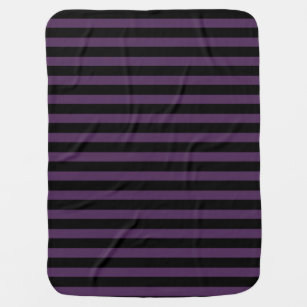 Dark purple and black stripes baby blanket