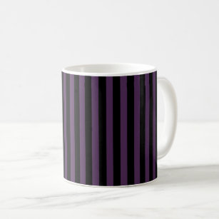 Dark purple and black stripes coffee mug
