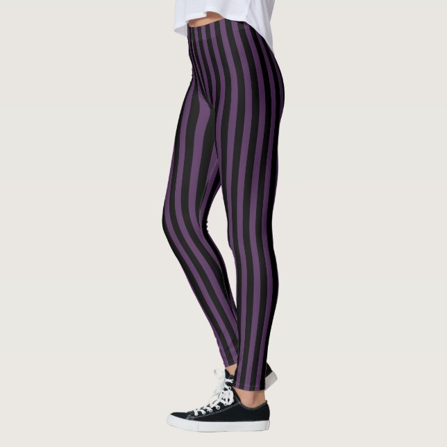 Dark purple and black stripes leggings (Left)