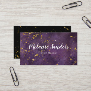 Dark purple and gold business card   creative