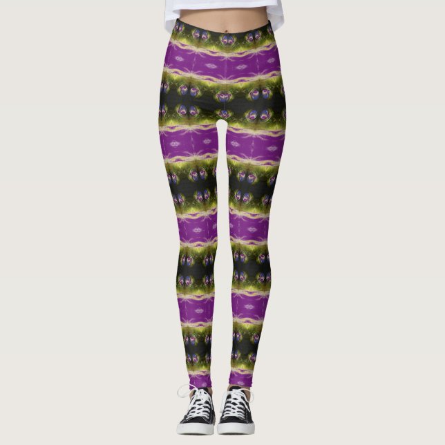 Dark Purple and Greens Leggings (Front)