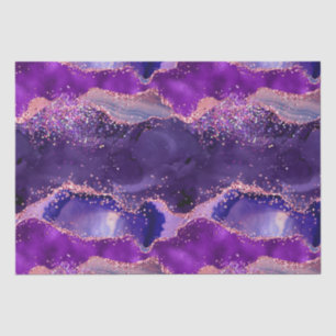 Dark Purple and Pink Glitter Sequins Agate Tissue Paper