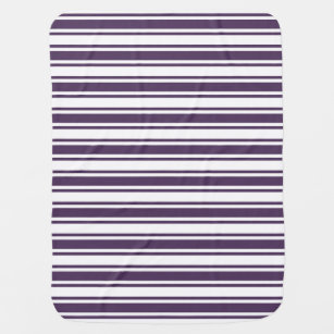 Dark purple and white candy stripes baby blanket