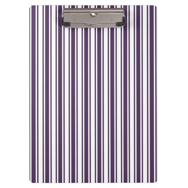 Dark purple and white candy stripes clipboard (Front)