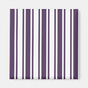 Dark purple and white candy stripes magnet