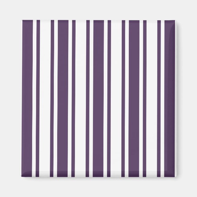 Dark purple and white candy stripes magnet (Front)