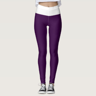 Dark Purple and White Leggings