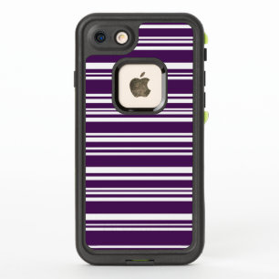 Dark Purple and White Mixed Stripes