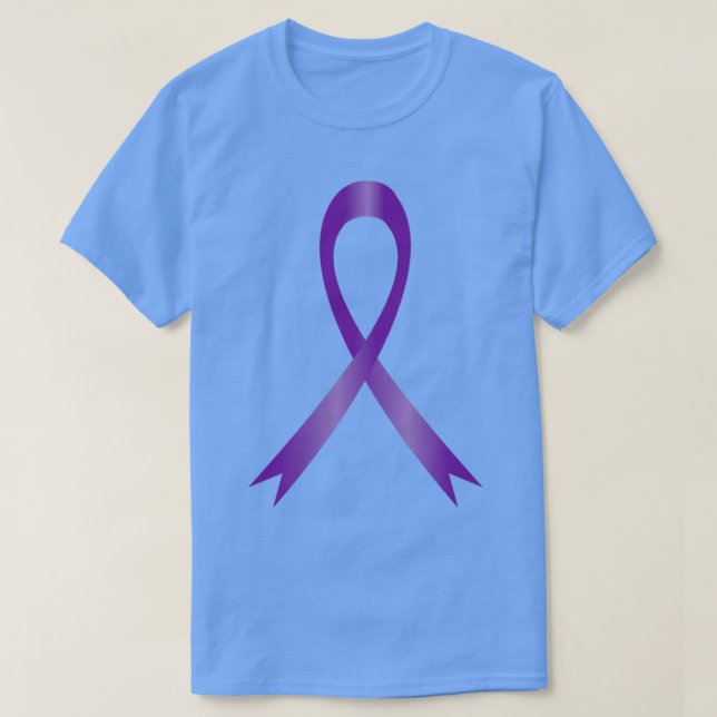 Dark Purple Awareness Ribbon T-Shirt (Design Front)