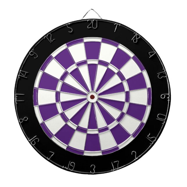 Dark Purple Black And White Dartboard (Front)