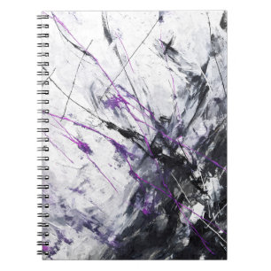 Dark Purple Black Storm Abstract Notebook