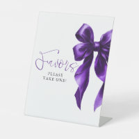 Dark Purple Bow Bridal Shower Favours