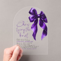 Dark Purple Bow She's Tying the Knot Bridal Shower