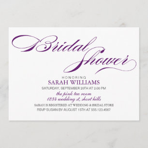 Dark Purple Bridal Shower Invitation