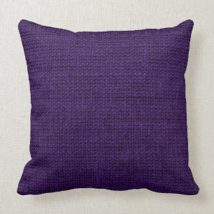 Dark Purple Burlap Linen Rustic Jute Cushion
