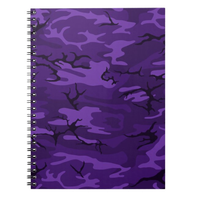 Dark Purple Camo Spiral Notebook (Front)