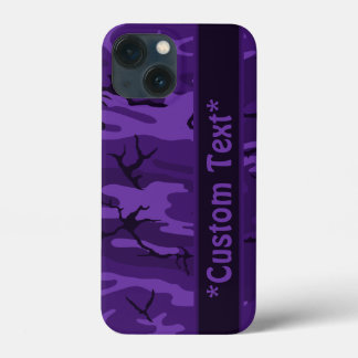 Dark Purple Camo w/ Custom Text iPhone 13 Mini Case