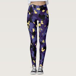 Dark purple camouflage print leggings