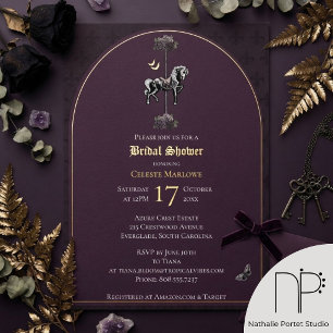 Dark Purple Carousel Horse Bridal Shower