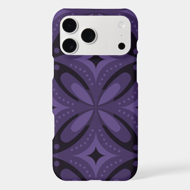 Dark Purple Colored Retro Pattern (Back)