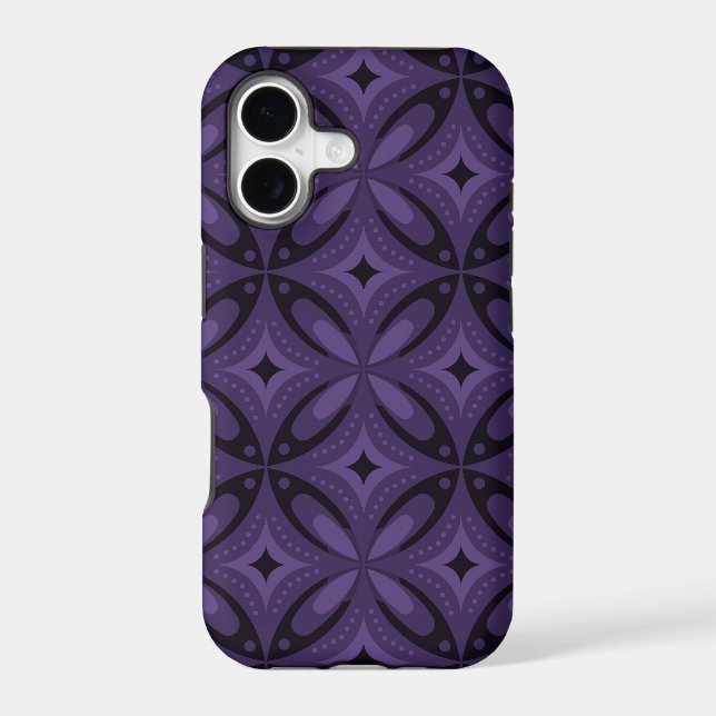 Dark Purple Colored Retro Pattern (Back)