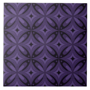 Dark Purple Colored Retro Pattern Tile