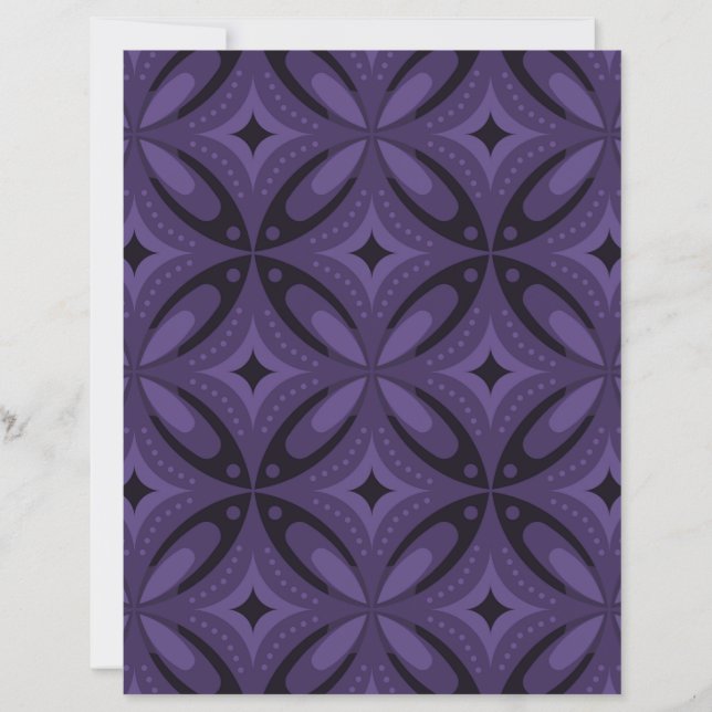 Dark Purple Coloured Retro Pattern (Front)