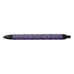 Dark Purple Coloured Retro Pattern Black Ink Pen