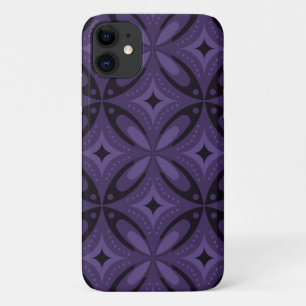 Dark Purple Coloured Retro Pattern Case-Mate iPhone Case