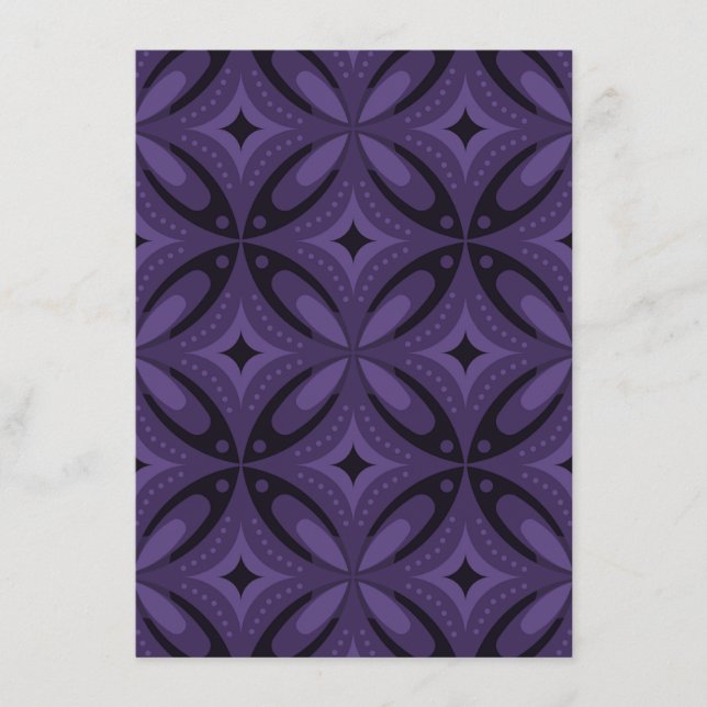 Dark Purple Coloured Retro Pattern Enclosure Card (Front)