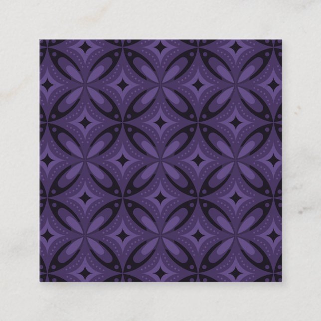Dark Purple Coloured Retro Pattern Enclosure Card (Front)