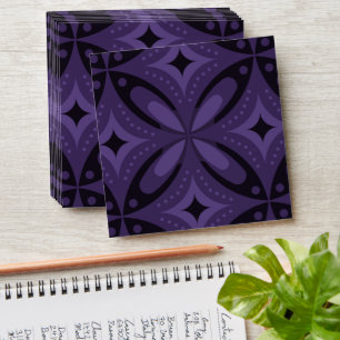 Dark Purple Coloured Retro Pattern Envelope
