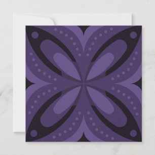 Dark Purple Coloured Retro Pattern Holiday Card