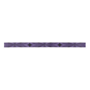 Dark Purple Coloured Retro Pattern Satin Ribbon
