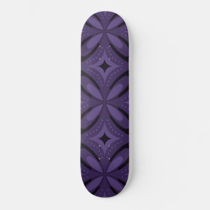 Dark Purple Coloured Retro Pattern Skateboard