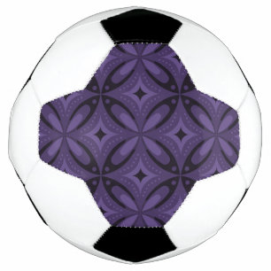 Dark Purple Coloured Retro Pattern Soccer Ball