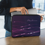 Dark Purple Custom Name Laptop Sleeve 15''<br><div class="desc">Abstract dark purple image,  customisable name</div>