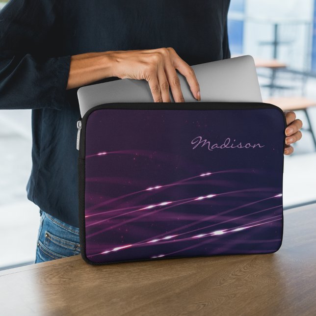 Dark Purple Custom Name Laptop Sleeve 15'' (Creator Uploaded)