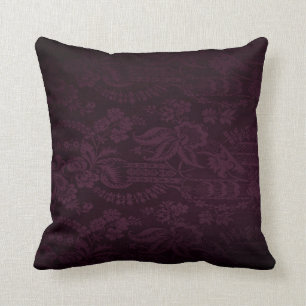 Dark Purple Damask Look Cushion