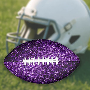 Dark purple faux glitter sparkles bling football