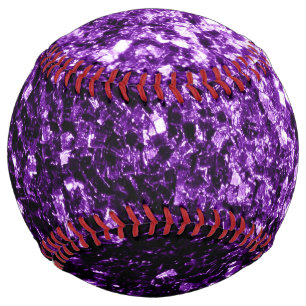 Dark purple faux glitter sparkles bling softball