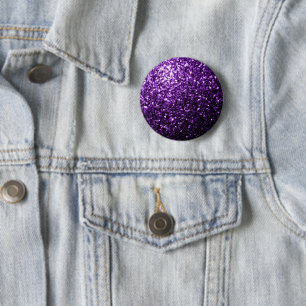 Dark Purple faux shiny glitter sparkles 6 Cm Round Badge